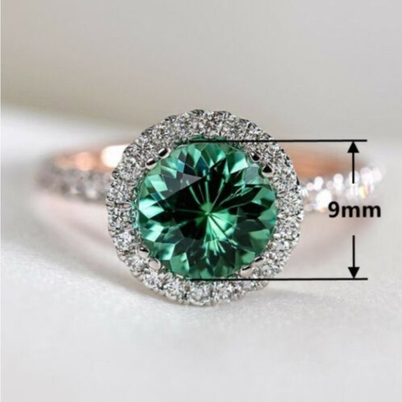 New 925 Silver Green Emerald Gorgeous Ring - Picture 5 of 8